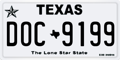TX license plate DOC9199