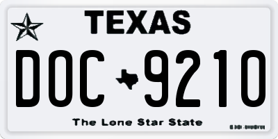TX license plate DOC9210