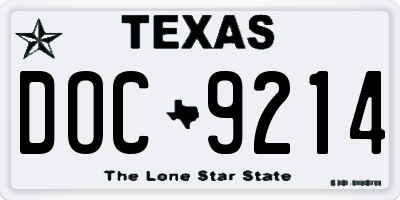 TX license plate DOC9214