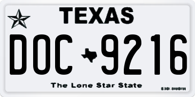 TX license plate DOC9216