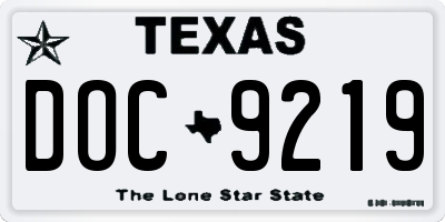 TX license plate DOC9219