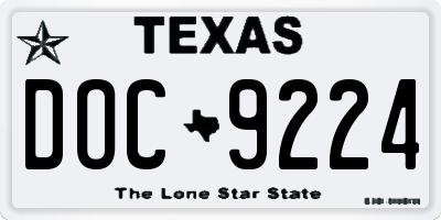TX license plate DOC9224