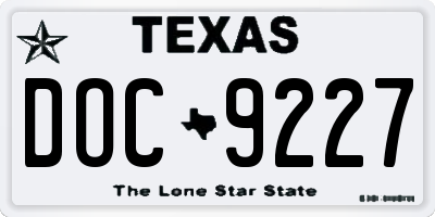 TX license plate DOC9227