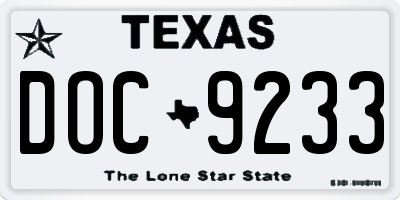 TX license plate DOC9233