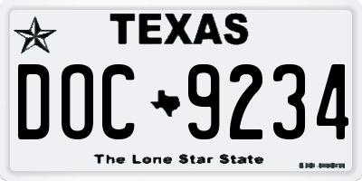 TX license plate DOC9234