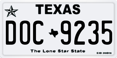 TX license plate DOC9235