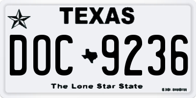 TX license plate DOC9236