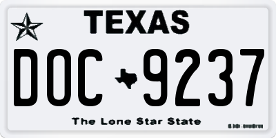 TX license plate DOC9237