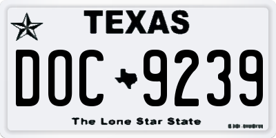 TX license plate DOC9239