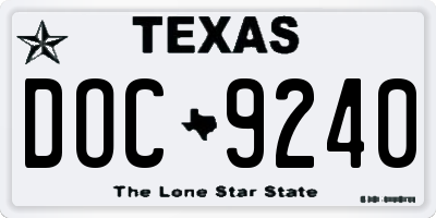TX license plate DOC9240