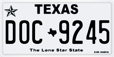 TX license plate DOC9245