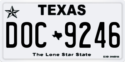 TX license plate DOC9246