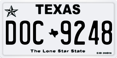 TX license plate DOC9248
