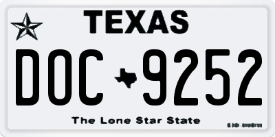 TX license plate DOC9252