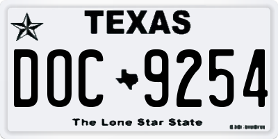TX license plate DOC9254