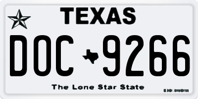 TX license plate DOC9266