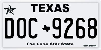 TX license plate DOC9268