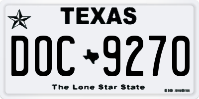 TX license plate DOC9270