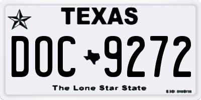 TX license plate DOC9272