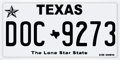 TX license plate DOC9273
