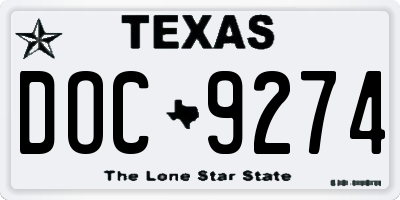 TX license plate DOC9274