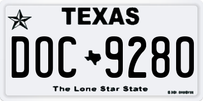 TX license plate DOC9280