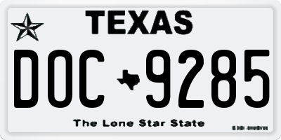 TX license plate DOC9285