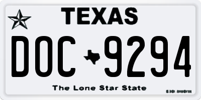 TX license plate DOC9294