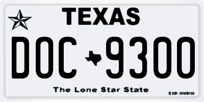 TX license plate DOC9300