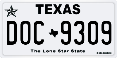 TX license plate DOC9309