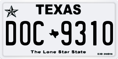 TX license plate DOC9310