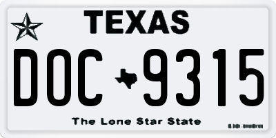 TX license plate DOC9315