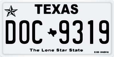 TX license plate DOC9319
