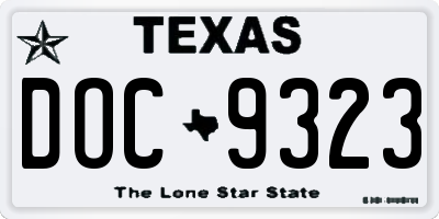 TX license plate DOC9323