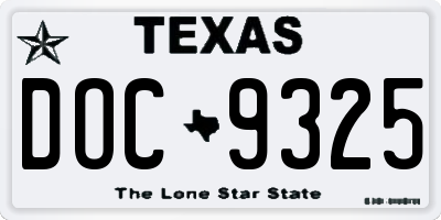 TX license plate DOC9325