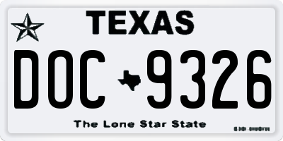 TX license plate DOC9326