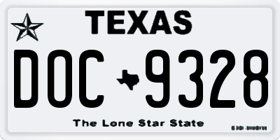 TX license plate DOC9328