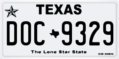 TX license plate DOC9329