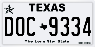 TX license plate DOC9334
