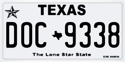 TX license plate DOC9338
