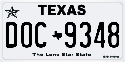 TX license plate DOC9348