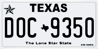 TX license plate DOC9350