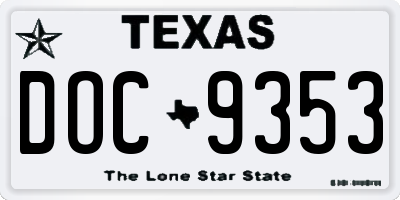 TX license plate DOC9353