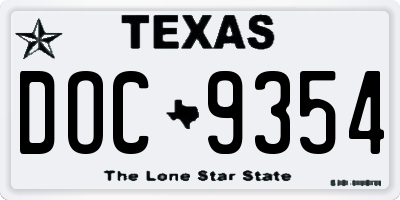 TX license plate DOC9354