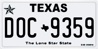 TX license plate DOC9359