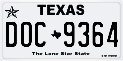 TX license plate DOC9364