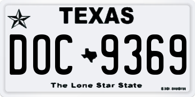 TX license plate DOC9369