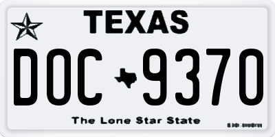 TX license plate DOC9370