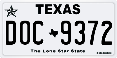 TX license plate DOC9372