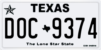 TX license plate DOC9374